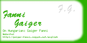 fanni gaiger business card